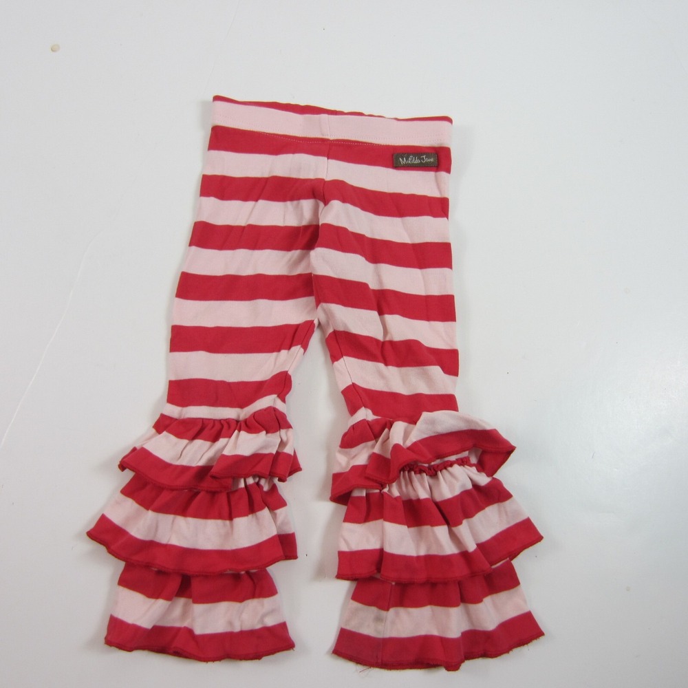 matilda jane girl's leggings ruffle red pink size 4